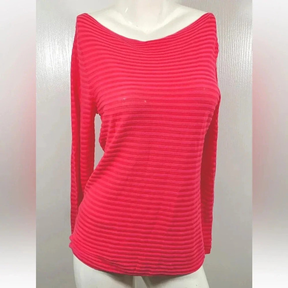 Ann Taylor Loft Womens Pullover Knit Top Long Sleeves Pink Shirt Size medium - Picture 1 of 5